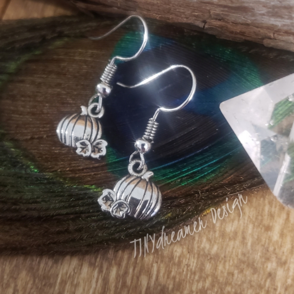 Small Pumpkin Earrings Thanksgiving earrings Autumn Halloween Plant Fall Jewelry